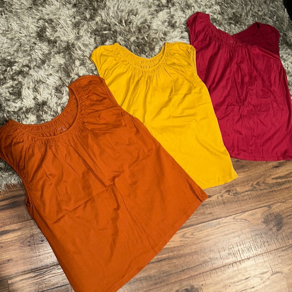 Size 1X Set of 3 Cap Sleeve Tops. Super nice condition